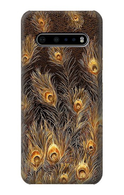 S3691 Gold Peacock Feather Case For LG V60 ThinQ 5G