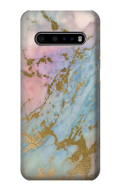 S3717 Rose Gold Blue Pastel Marble Graphic Printed Case For LG V60 ThinQ 5G