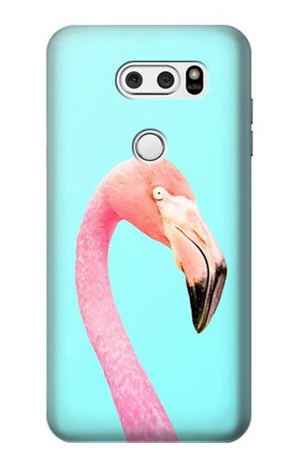 S3708 Pink Flamingo Case For LG V30, LG V30 Plus, LG V30S ThinQ, LG V35, LG V35 ThinQ