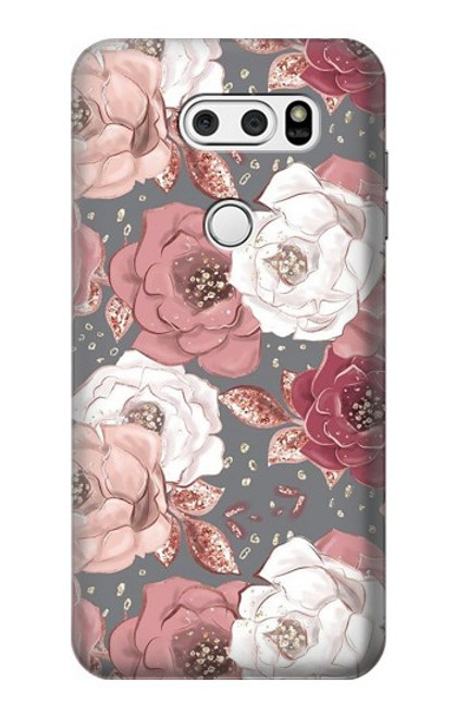 S3716 Rose Floral Pattern Case For LG V30, LG V30 Plus, LG V30S ThinQ, LG V35, LG V35 ThinQ