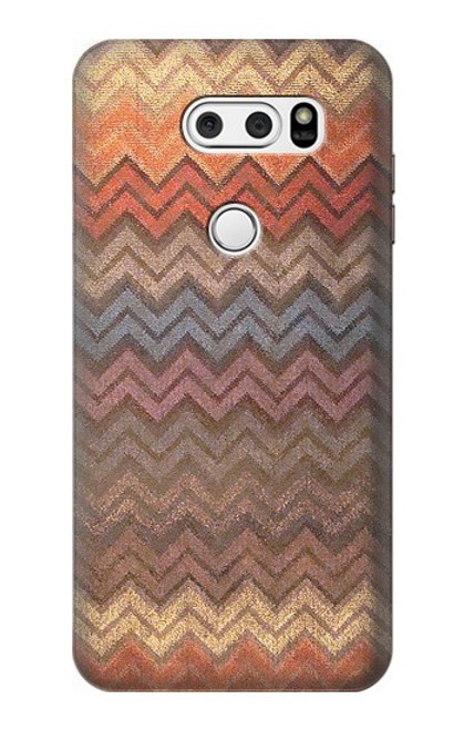 S3752 Zigzag Fabric Pattern Graphic Printed Case For LG V30, LG V30 Plus, LG V30S ThinQ, LG V35, LG V35 ThinQ