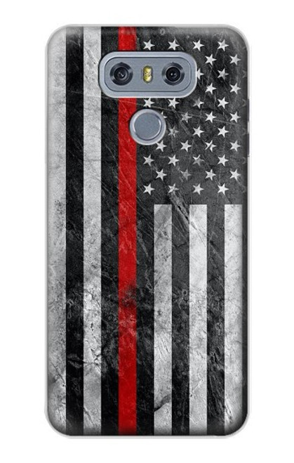 S3687 Firefighter Thin Red Line American Flag Case For LG G6