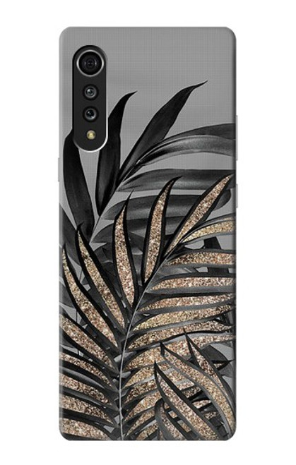 S3692 Gray Black Palm Leaves Case For LG Velvet