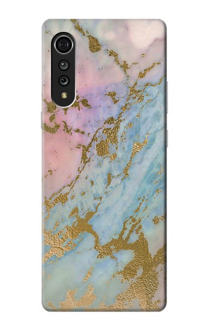 S3717 Rose Gold Blue Pastel Marble Graphic Printed Case For LG Velvet