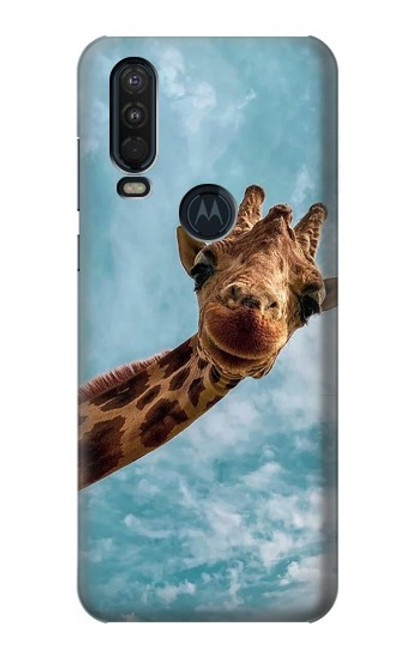 S3680 Cute Smile Giraffe Case For Motorola One Action (Moto P40 Power)