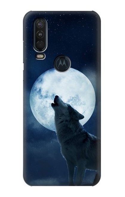 S3693 Grim White Wolf Full Moon Case For Motorola One Action (Moto P40 Power)