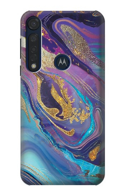 S3676 Colorful Abstract Marble Stone Case For Motorola Moto G8 Plus