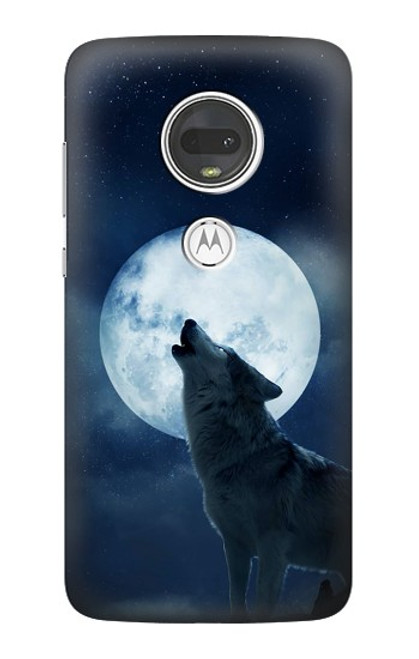 S3693 Grim White Wolf Full Moon Case For Motorola Moto G7, Moto G7 Plus