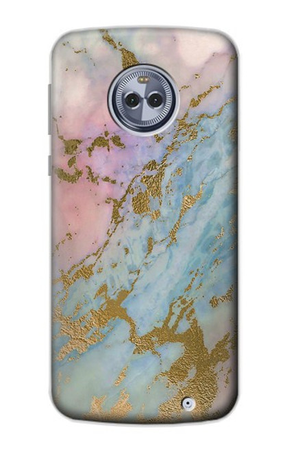 S3717 Rose Gold Blue Pastel Marble Graphic Printed Case For Motorola Moto X4