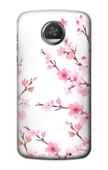 S3707 Pink Cherry Blossom Spring Flower Case For Motorola Moto Z2 Play, Z2 Force