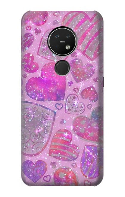 S3710 Pink Love Heart Case For Nokia 7.2