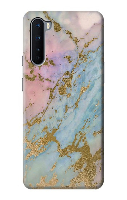 S3717 Rose Gold Blue Pastel Marble Graphic Printed Case For OnePlus Nord