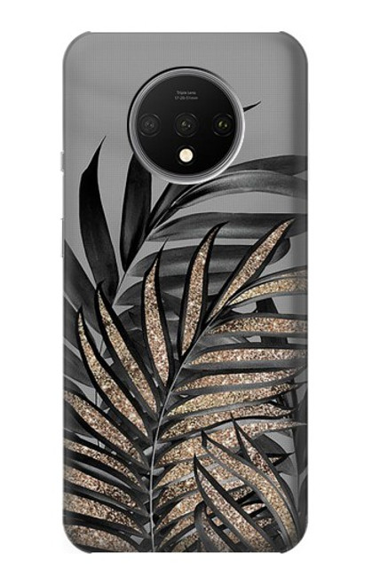 S3692 Gray Black Palm Leaves Case For OnePlus 7T