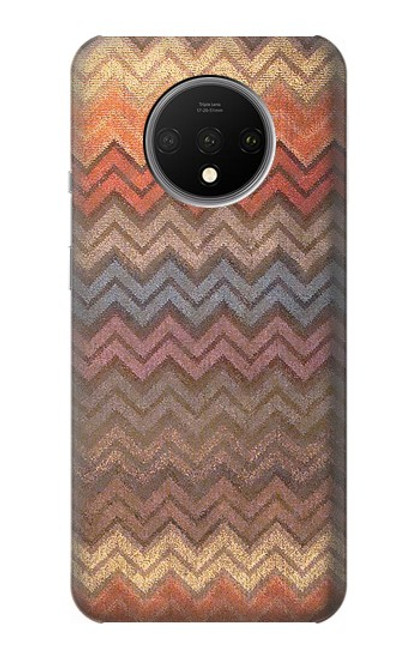 S3752 Zigzag Fabric Pattern Graphic Printed Case For OnePlus 7T
