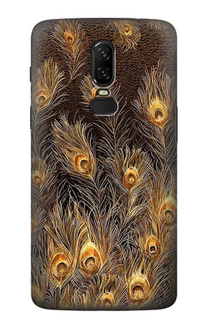 S3691 Gold Peacock Feather Case For OnePlus 6