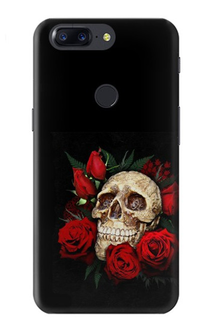 S3753 Dark Gothic Goth Skull Roses Case For OnePlus 5T