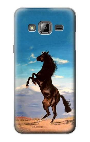 S0934 Wild Black Horse Case For Samsung Galaxy J3 (2016)