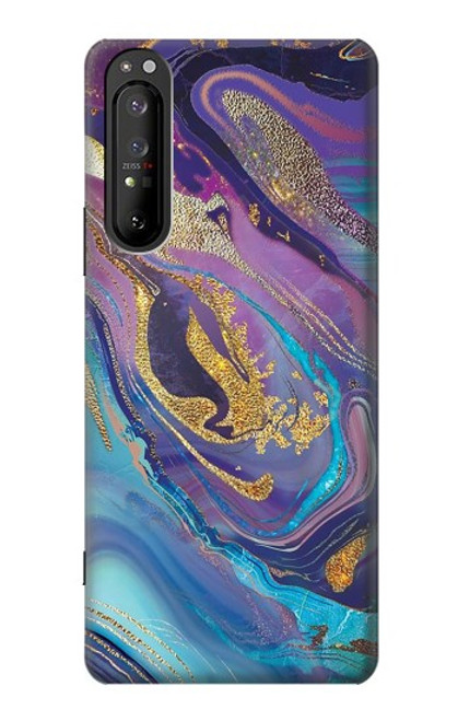 S3676 Colorful Abstract Marble Stone Case For Sony Xperia 1 II