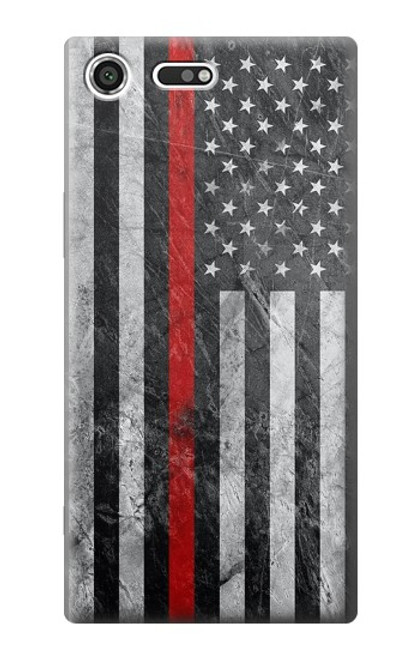 S3687 Firefighter Thin Red Line American Flag Case For Sony Xperia XZ Premium