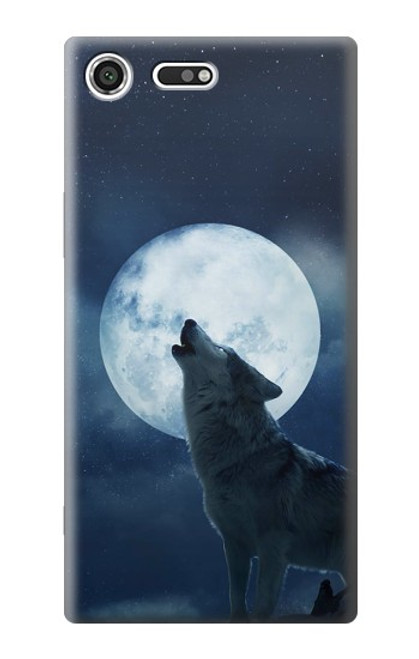 S3693 Grim White Wolf Full Moon Case For Sony Xperia XZ Premium