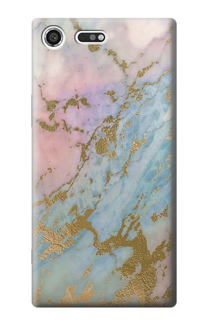 S3717 Rose Gold Blue Pastel Marble Graphic Printed Case For Sony Xperia XZ Premium