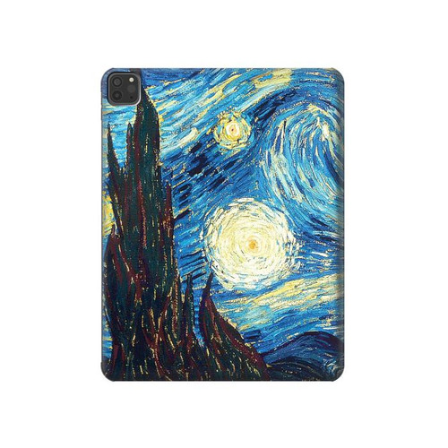 S0582 Van Gogh Starry Nights Hard Case For iPad Pro 11 (2021,2020,2018, 3rd, 2nd, 1st)