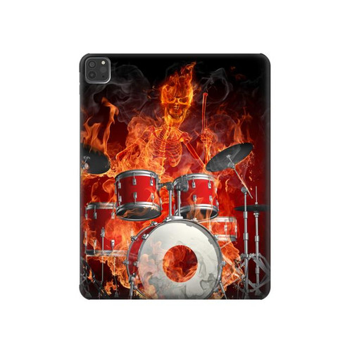 S1431 Skull Drum Fire Rock Hard Case For iPad Pro 11 (2021,2020,2018, 3rd, 2nd, 1st)