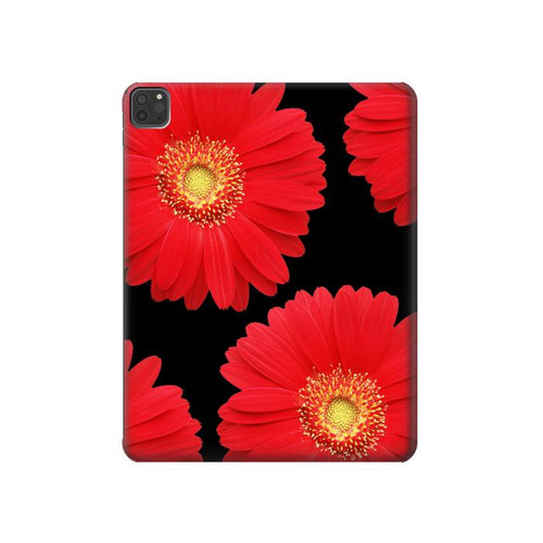 S2478 Red Daisy flower Hard Case For iPad Pro 11 (2021,2020,2018, 3rd, 2nd, 1st)