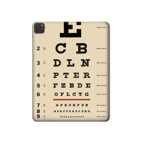 S2502 Eye Exam Chart Decorative Decoupage Poster Hard Case For iPad Pro 11 (2021,2020,2018, 3rd, 2nd, 1st)