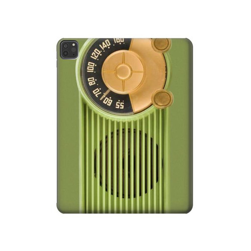 S2656 Vintage Bakelite Radio Green Hard Case For iPad Pro 11 (2021,2020,2018, 3rd, 2nd, 1st)