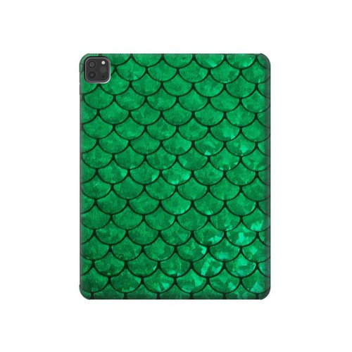 S2704 Green Fish Scale Pattern Graphic Hard Case For iPad Pro 11 (2021,2020,2018, 3rd, 2nd, 1st)