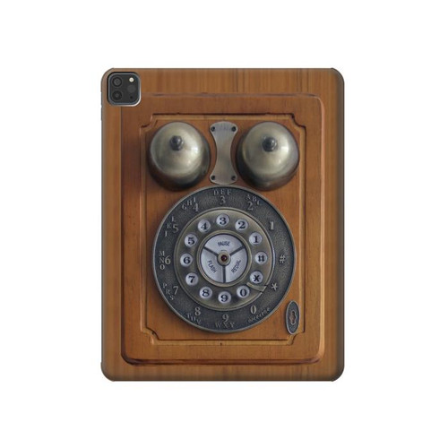 S3146 Antique Wall Retro Dial Phone Hard Case For iPad Pro 11 (2021,2020,2018, 3rd, 2nd, 1st)