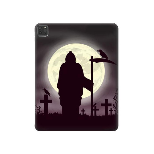 S3262 Grim Reaper Night Moon Cemetery Hard Case For iPad Pro 11 (2021,2020,2018, 3rd, 2nd, 1st)