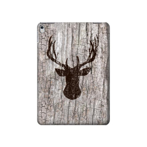 S2505 Reindeer Head Old Wood Texture Graphic Hard Case For iPad 9.7 (2017,2018), iPad 6, iPad 5