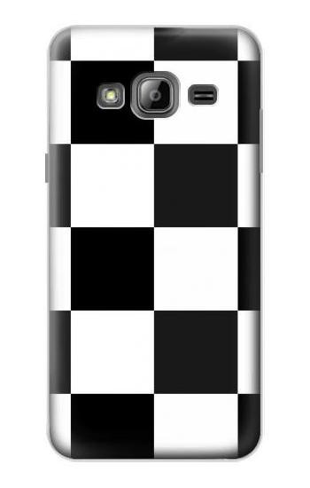 S2492 Black and White Check Case For Samsung Galaxy J3 (2016)