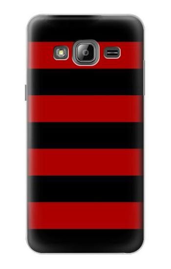 S2638 Black and Red Striped Case For Samsung Galaxy J3 (2016)