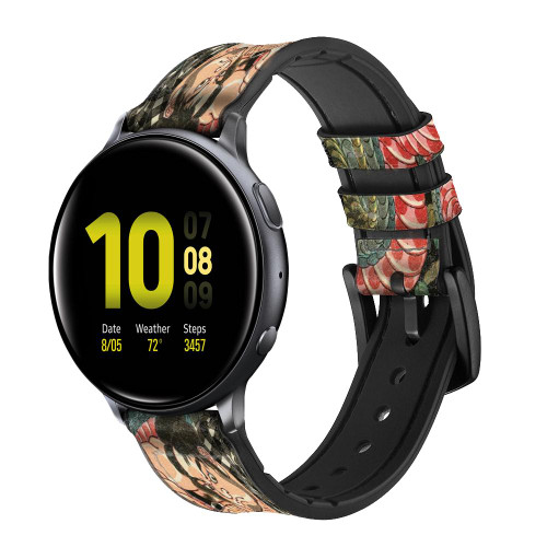 CA0332 108 Heroes of Suikoden Saginoike Heikuro Leather & Silicone Smart Watch Band Strap For Samsung Galaxy Watch, Gear, Active