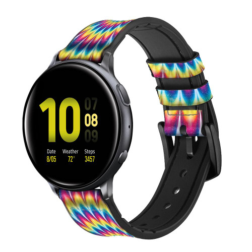 CA0592 Colorful Psychedelic Leather & Silicone Smart Watch Band Strap For Samsung Galaxy Watch, Gear, Active