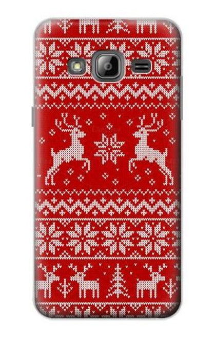S2835 Christmas Reindeer Knitted Pattern Case For Samsung Galaxy J3 (2016)