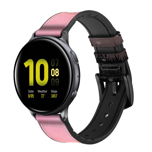 CA0636 Bicycle Sunset Leather & Silicone Smart Watch Band Strap For Samsung Galaxy Watch, Gear, Active
