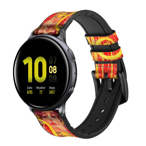 CA0667 Gustav Klimt Medicine Leather & Silicone Smart Watch Band Strap For Samsung Galaxy Watch, Gear, Active