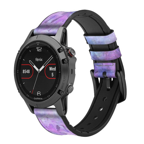 CA0752 Diamond Leather & Silicone Smart Watch Band Strap For Garmin Smartwatch