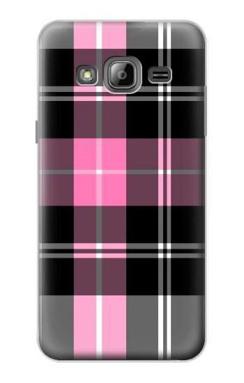 S3091 Pink Plaid Pattern Case For Samsung Galaxy J3 (2016)