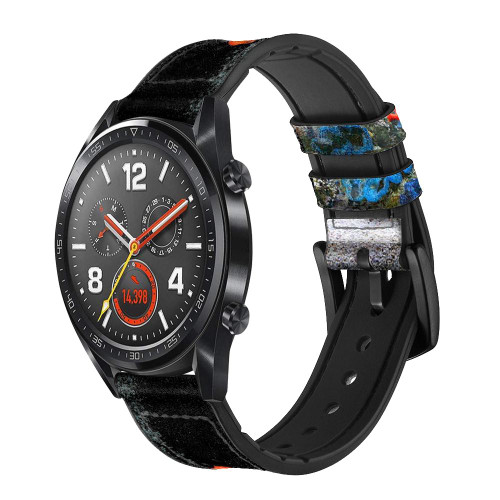 CA0026 Aquarium Leather & Silicone Smart Watch Band Strap For Wristwatch Smartwatch