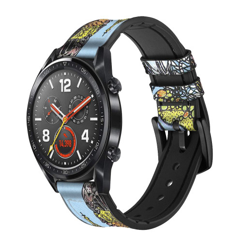 CA0563 Tarot Card Queen of Cups Leather & Silicone Smart Watch Band Strap For Wristwatch Smartwatch