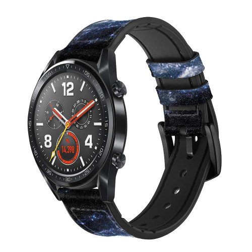 CA0607 Milky Way Galaxy Leather & Silicone Smart Watch Band Strap For Wristwatch Smartwatch