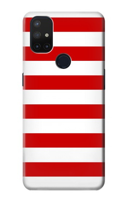 S2364 Red and White Striped Case For OnePlus Nord N10 5G