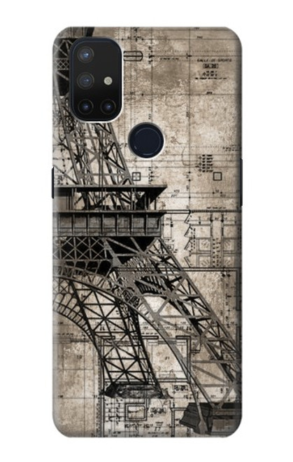 S3416 Eiffel Tower Blueprint Case For OnePlus Nord N10 5G