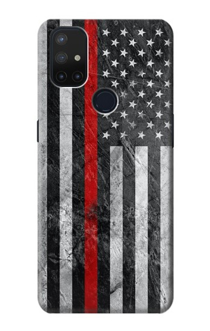 S3687 Firefighter Thin Red Line American Flag Case For OnePlus Nord N10 5G