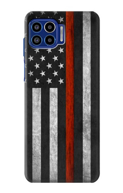 S3472 Firefighter Thin Red Line Flag Case For Motorola One 5G